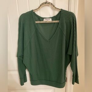 Double Zero Forest Green Textured Top